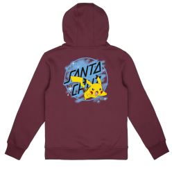 YOUTH PIKACHU SPRAY DOT HOOD MAROON